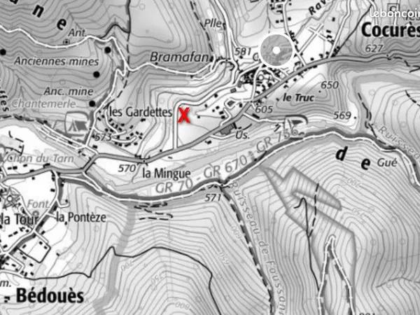 TERRAIN constructible 1270m² - Zone FLORAC LOZERE PARC des CEVENNES