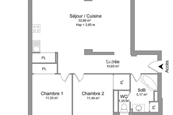 Appartement 4 pièces 72 m²