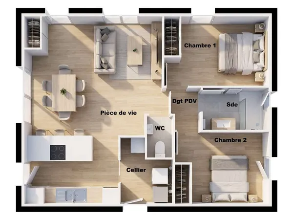 Maison 3 pièces 65 m²