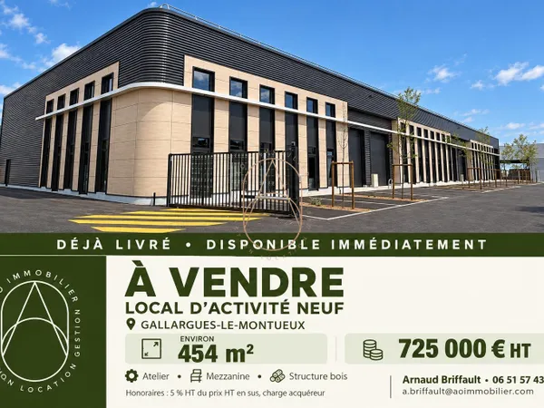 À VENDRE - Local d'activité neuf avec mezzanine - Enviro