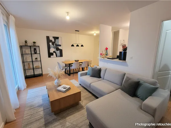 SAINT JEAN DE BRAYE, T2 de 42.47m² habitable Cuisine ouverte - 1 chambre, balcon, 2 places de parkin