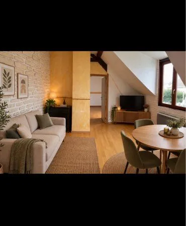 À louer - appartement meublé à Pringy (77), lumineux et chaleureux. 1 chambre, cuisine équipée, séjo