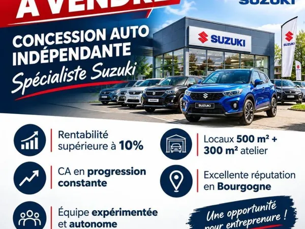 Opportunité rare de reprise d'une concession automobile implantée depuis plusieurs décennies sur un 