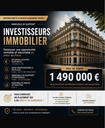 à vendre-immeuble de rapport-paris centre (75)