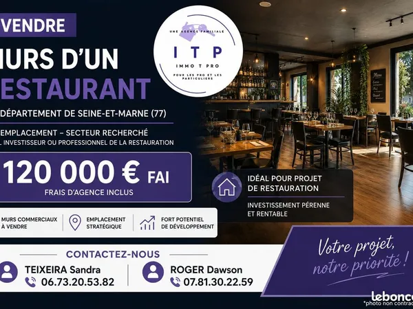 Murs commerciaux, restaurant 123 m² Nemours