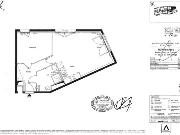 Appartement 2 pièces 49 m²