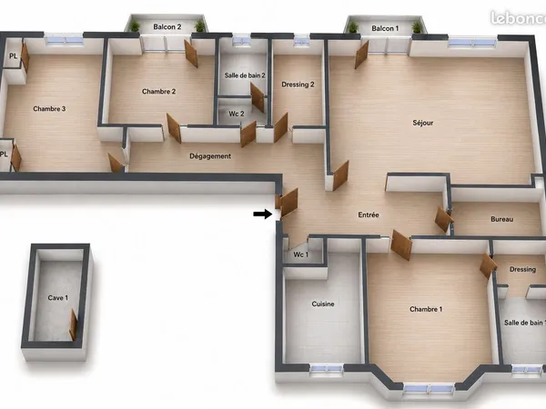 Appartement 4 pièces 110 m²