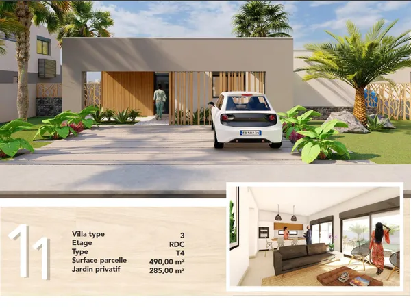 Villa T4 moderne (lot n°11) avec jardin - Baie-Mahault