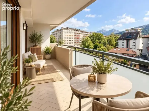 T3/4 avec balcon-terrasse, vue dégagée montagnes Annecy Cran-Gevrier