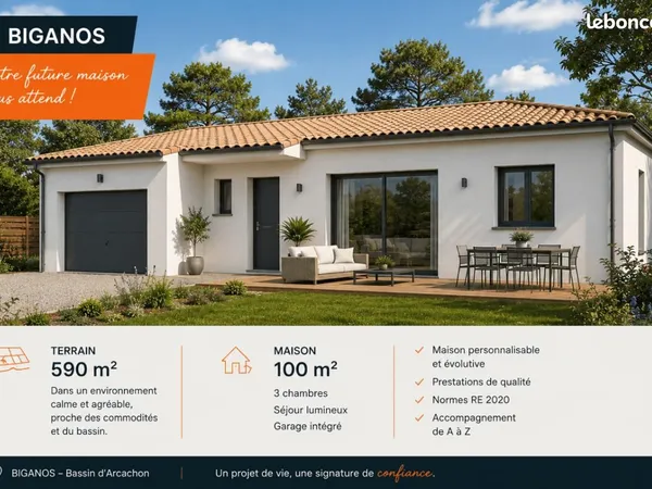 Maison 92 m² Biganos
