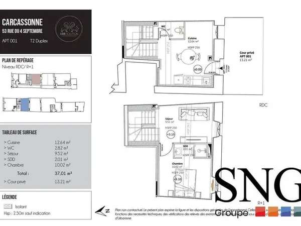 Appartement 2 pièces 37 m²