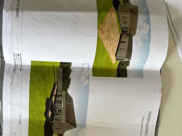 Terrain, viabiliser avec maison à finir