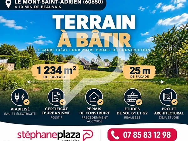Terrain 1234 m² LE MONT SAINT ADRIEN