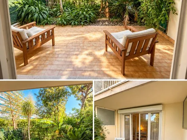 ANTIBES - F1 meublé de 38 m² avec jardin privatif et coin nuit