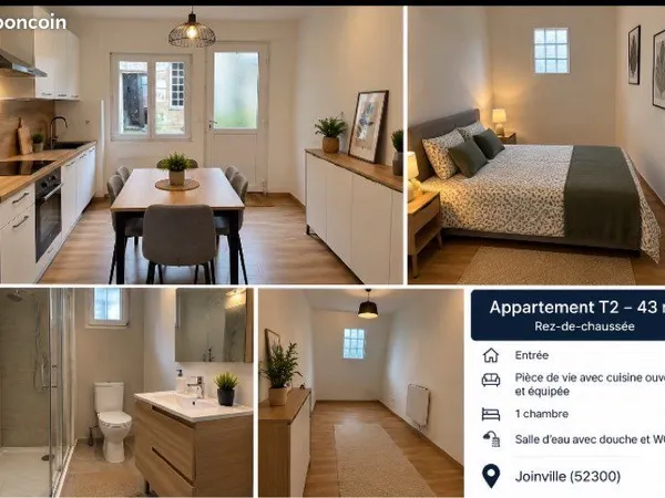 À LOUER - Appartement T2 de 43 m² - Joinville (52300)