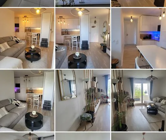 Appartement meublé 3 pièces - 62 m² - Balcon 13 m² - Parking - Noisy-Champs