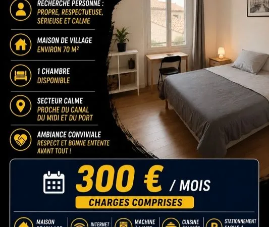 Chambre à loué (colocation)