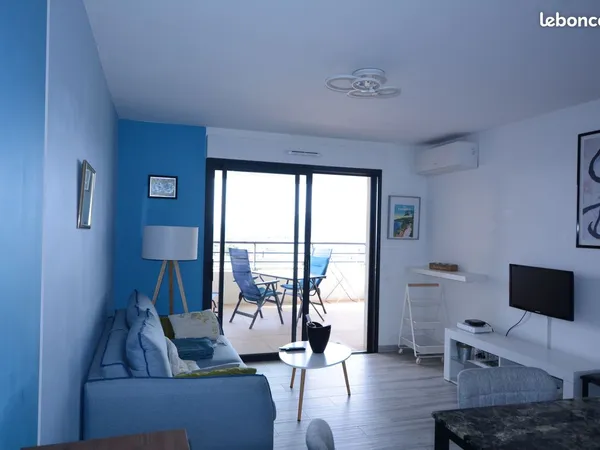 T2 2P à bormes meublé - garage - vue mer - grde terrasse