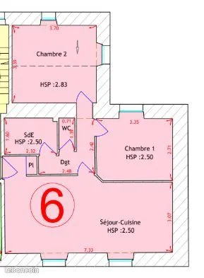 Appartement 2 pièces 25 m²