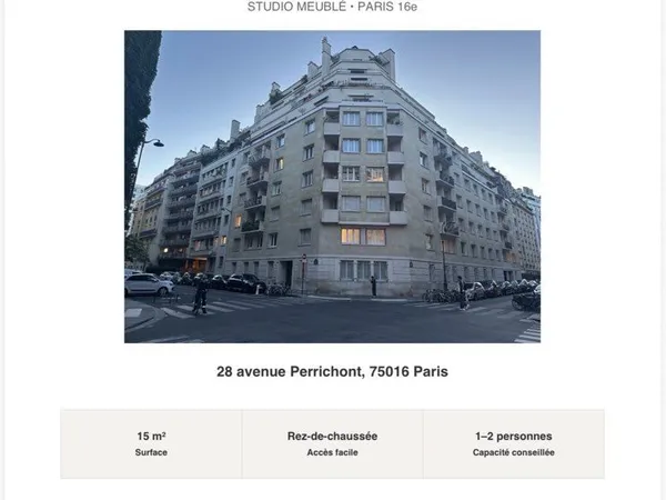 Location studio Paris 16