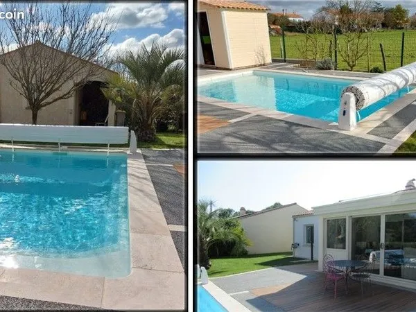 Maison individuelle sur terrain de 538 m2 piscine panneaux solaire cheminée climatisation