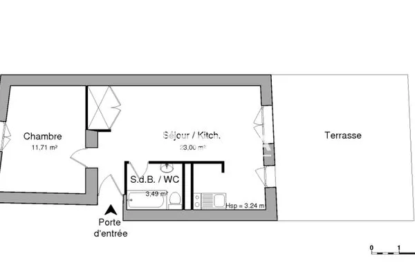 Appartement 2 pièces 38 m²