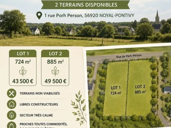 2 TERRAINS CONSTRUCTIBLES