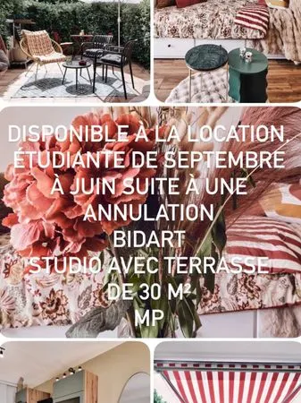 Studio de 37m2 à louer sur Bidart