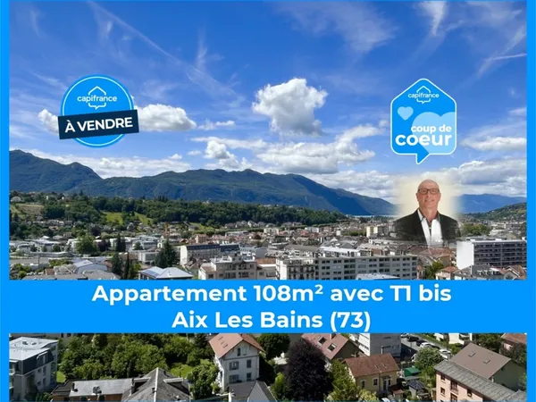 Rare appartement de 108 m² au dernier étage avec T1 bis indépendant - Centre-ville d'Aix-les-Bains (